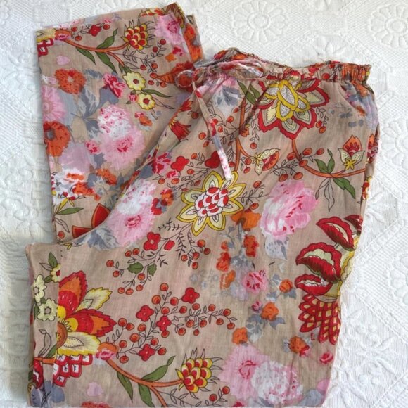 Sudha Floral Garden Wide Leg Lounge Pants Designs by Sudha - Picture 1 of 4